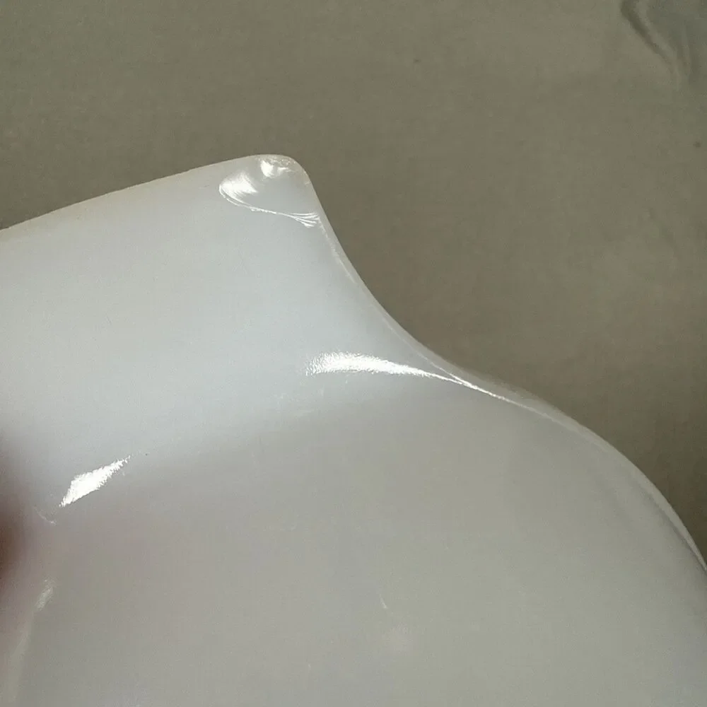 Vintage Glasbake J2274 1QT Casserole Dish Gold White Milk Glass Oval Small Nicks